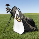 Black Cat Jack o'Lantern Emoji Classic T-shirt Golfhanddoek (Groen)