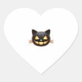 Black Cat Jack o'Lantern Emoji Classic T-shirt Hart Sticker (Voorkant)