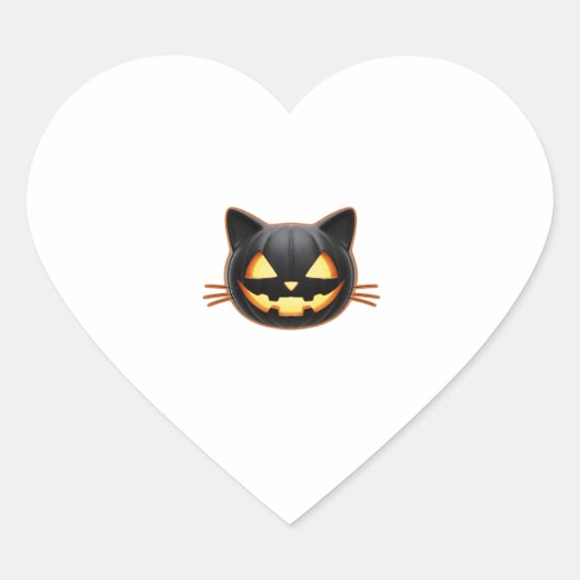 Black Cat Jack o'Lantern Emoji Classic T-shirt Hart Sticker (Voorkant)