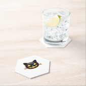 Black Cat Jack o'Lantern Emoji Classic T-shirt Kartonnen Onderzetters (Insitu)