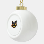 Black Cat Jack o'Lantern Emoji Classic T-shirt Keramische Bal Ornament (Rechts)
