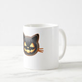 Black Cat Jack o'Lantern Emoji Classic T-shirt Koffiemok (Voorkant rechts)