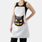 Black Cat Jack o'Lantern Emoji Classic T-shirt Schort (Insitu)