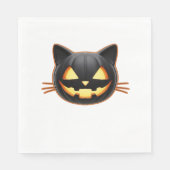 Black Cat Jack o'Lantern Emoji Classic T-shirt Servet (Voorkant)