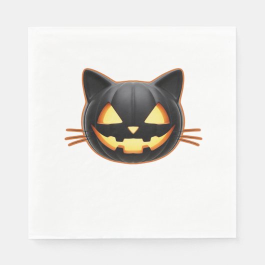 Black Cat Jack o'Lantern Emoji Classic T-shirt Servet (Voorkant)