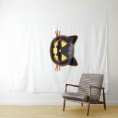 Black Cat Jack o'Lantern Emoji Classic T-shirt Wandkleed (In Situ (horizontaal))