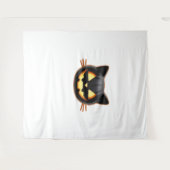 Black Cat Jack o'Lantern Emoji Classic T-shirt Wandkleed (Voorkant (horizontaal))