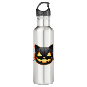Black Cat Jack o'Lantern Emoji Classic T-shirt Waterfles