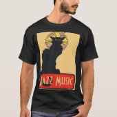 Black Cat, jazzmuziek T-shirt (Voorkant)