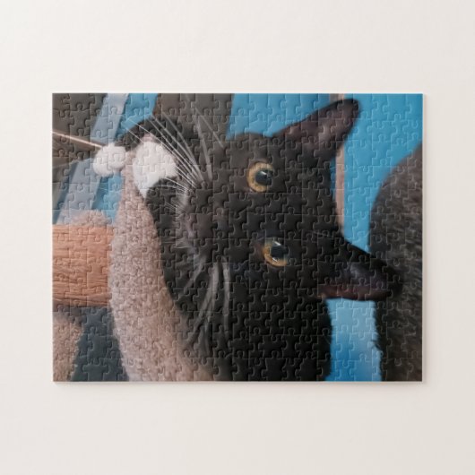 Black Cat Jigzaag Puzzle Legpuzzel (Horizontaal)