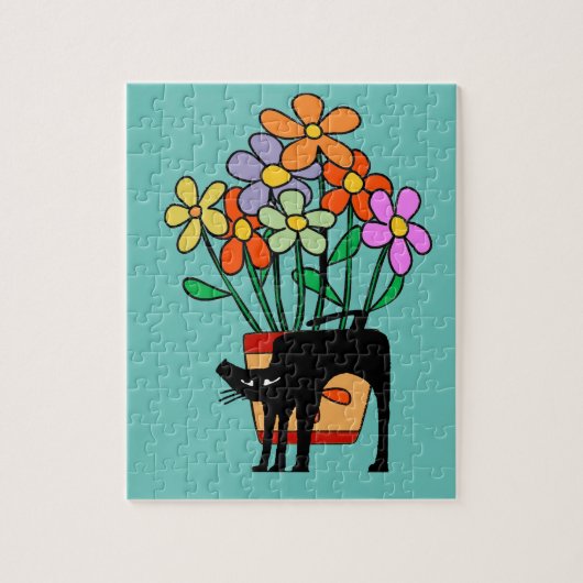 Black Cat Jigzaag Puzzle Legpuzzel (Verticaal)