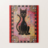 Black Cat Jigzaag Puzzle Legpuzzel (Verticaal)