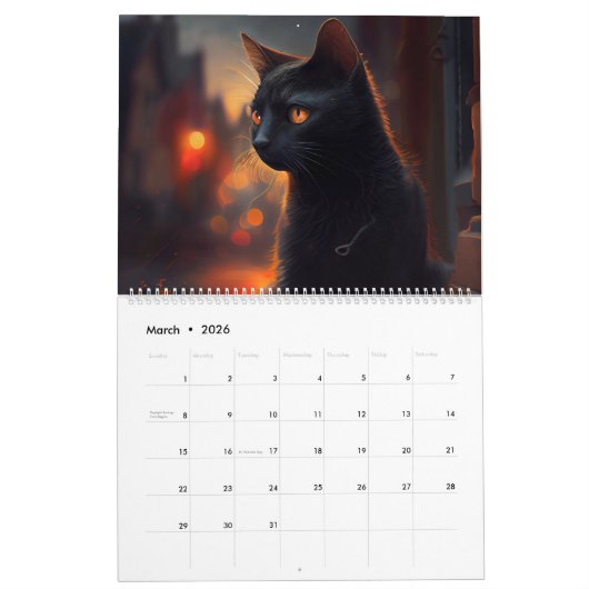 Black Cat kalender (Mar 2026)