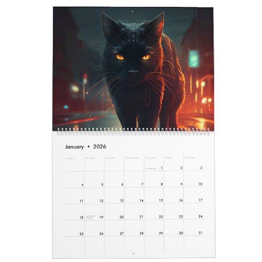 Black Cat kalender (Jan 2026)