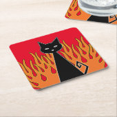 +{ Black Cat}+ Kartonnen Onderzetters (Schuin)