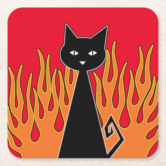 +{ Black Cat}+ Kartonnen Onderzetters (Voorkant)