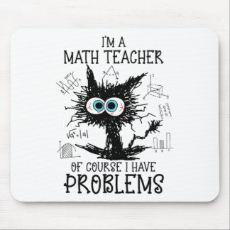 Black Cat Kat Ik ben een Wiskunde docent Natuurlij Muismat