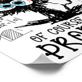 Black Cat Kat Ik ben een Wiskunde docent Natuurlij Poster (Hoek)