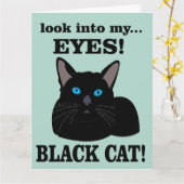 Black Cat Kat Verjaardag Black Cat Kaart (Gele Bloem)