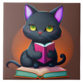 Black Cat keramische Tegel Tegeltje (Voorkant)