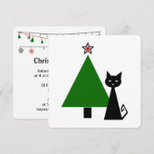 +{ black cat & kerstboom}+ kaart (Voorkant / Achterkant)