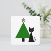 +{ black cat & kerstboom}+ kaart (Staand voorkant)
