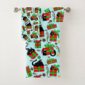 Black Cat kerstcadeaus Bad Handdoek (Insitu)