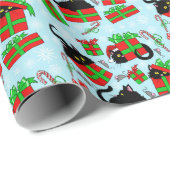 Black Cat kerstcadeaus Cadeaupapier (Rol Hoek)