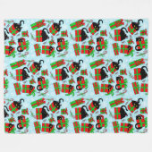 Black Cat kerstcadeaus Fleece Deken (Voorkant (Horizontaal))