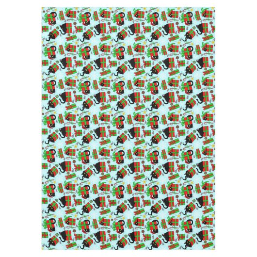 Black Cat kerstcadeaus Tafelkleed (Voorkant)