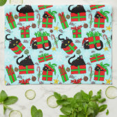 Black Cat kerstcadeaus Theedoek (Gevouwen)