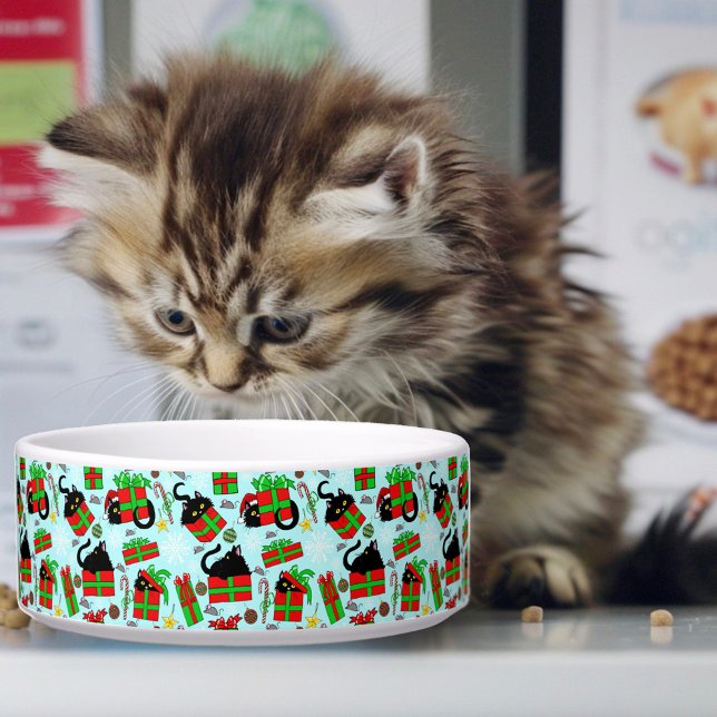 Black Cat kerstcadeaus Voerbakje (Creator heeft geüpload)