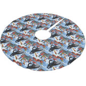 Black Cat Kerstfeest Sneeuwscène Kerstboom Rok (Gekanteld)