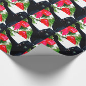 Black Cat Kerstfeestay Designer Giftwrap Cadeaupapier (Hoek)