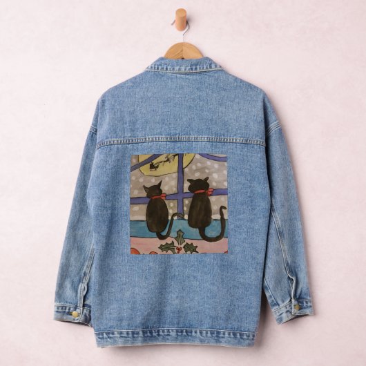 Black Cat Kersthoodie Denim Jacket (Hangar)