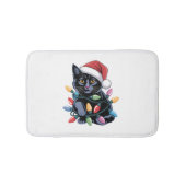 Black Cat-kerstlampjes Funny Cat Lover Badmat (Voorkant)