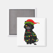 Black Cat kerstlampjes Square Magneet (Voorkant / Achterkant)