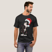 Black Cat Kerstlight Funny Cat Lover Christma T-shirt (Voorkant volledig)