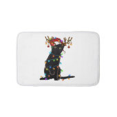 Black Cat Kerstlight Funny Cat Lover Xmas Badmat (Voorkant)
