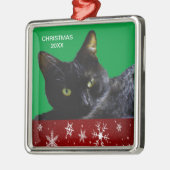 Black Cat Kerstmis 20XX Premium Square Ornament (Links)
