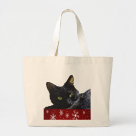 Black Cat Kerstmis Jumbo Canvas tas