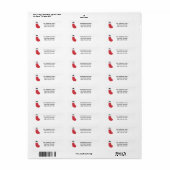Black cat Kerstmis Stand return address Label (Full Sheet)
