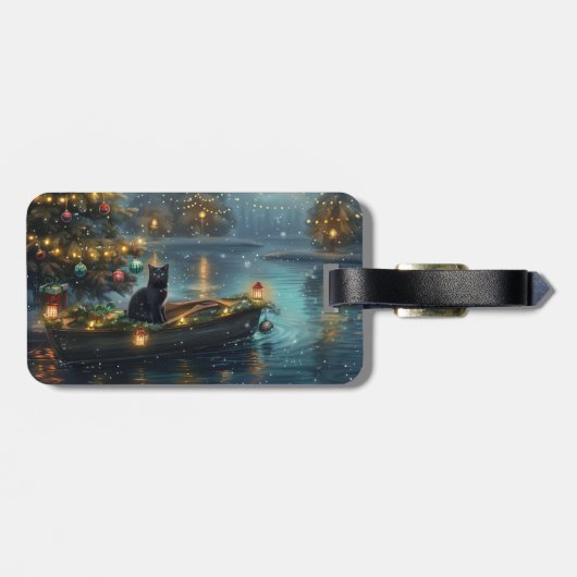 Black Cat kerstvakantie Bagagelabel (Achterkant horizontaal)