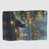 Black Cat kerstvakantie Golfhanddoek (Horizontaal)
