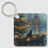 Black Cat kerstvakantie Sleutelhanger (Voorkant)