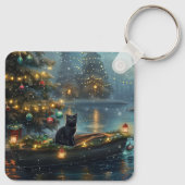 Black Cat kerstvakantie Sleutelhanger (Achterkant)