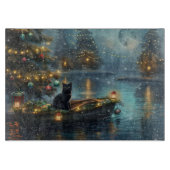 Black Cat kerstvakantie Snijplank (Voorkant)