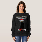Black Cat Kerstverlichting Grappige Kerstkatten Trui (Voorkant volledig)