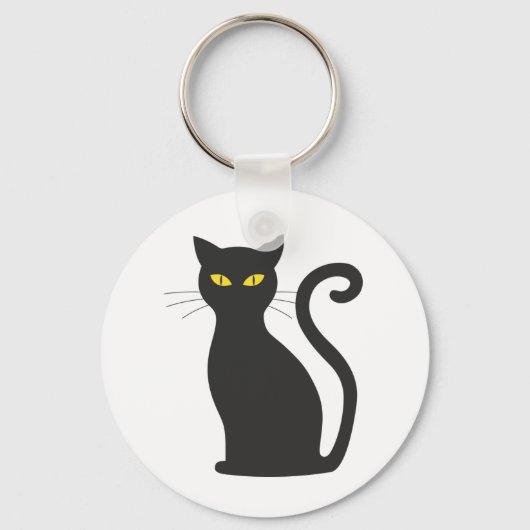 Black Cat Keyring Sleutelhanger (Voorkant)