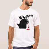 Black Cat Killer Ask What Halloween Knife Sarcasm T-shirt (Voorkant)